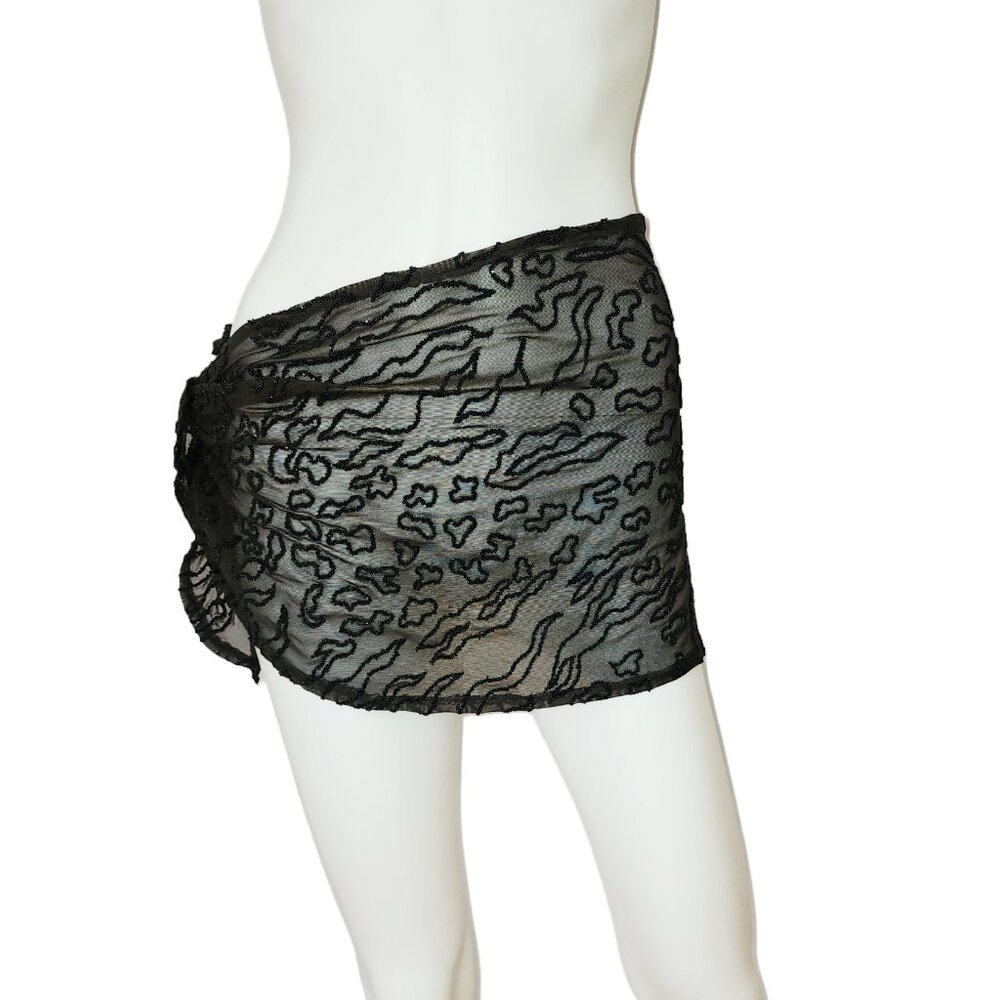Vintage Black Beaded Swim Cover Wrap